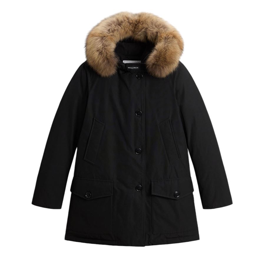 Arctic Parka in Ramar Cloth con quattro tasche e pelliccia removibile Woolrich | CFWWOU0540BLK